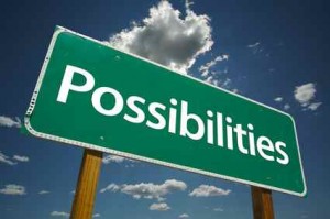 sign that says possibilities